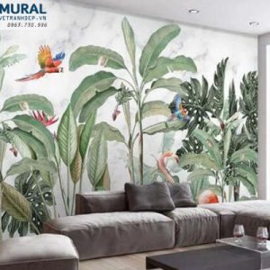 tranh tường tropical phòng khách