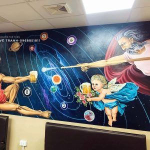 tranh tường quán bi A