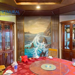 tranh phong thủy nhà hàng cảnh sóng biển