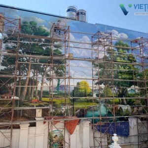 vẽ tranh tường 3d phong cảnh sơn thủy