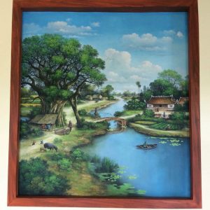 tranh 3d cảnh làng quê việt nam
