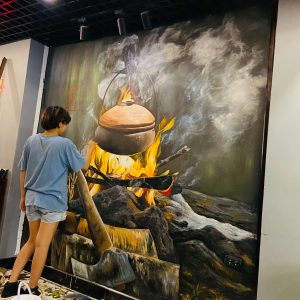vẽ tranh tường bếp xưa