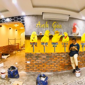 vẽ tranh tường quán ăn vặt