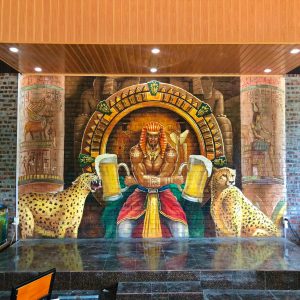 vẽ tranh tường paraong 2 con báo