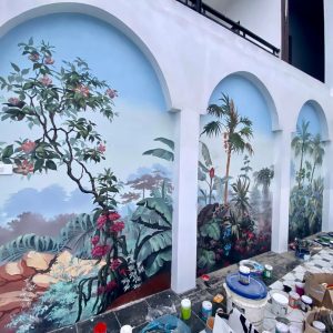 tranh tropical trang trí nhà hàng sang trọng