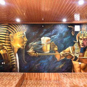 Tranh vẽ tường pharaoh cho quán bia cực chất