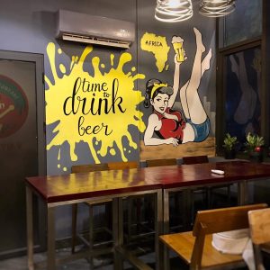 vẽ tranh tường  quán bia, nước