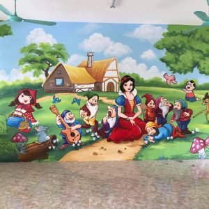 vẽ tranh tường mầm non bạch tuyết