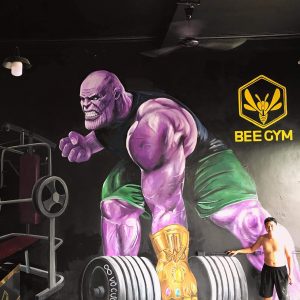 vẽ tranh tường thanos tập gym