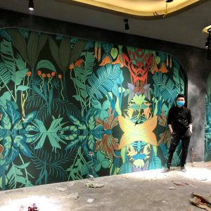 tranh tropical đầy màu sắc