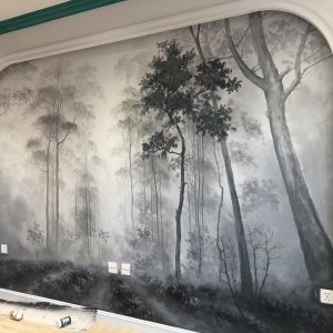 bức tranh tường đen trắng