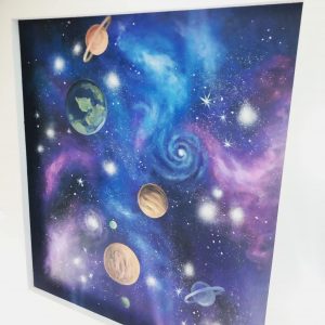 trần mây garaxy vẽ bằng  tay