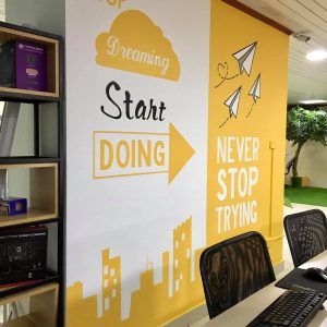 tranh vẽ tường văn phòng