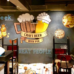 tranh tường trang trí quán bia